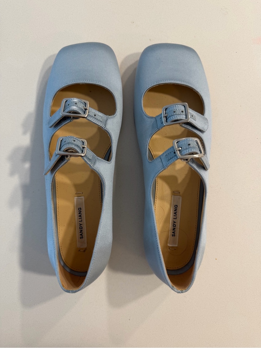 Sandy Liang blue Square-Toe Mary Jane Flats - Picture 4 of 4